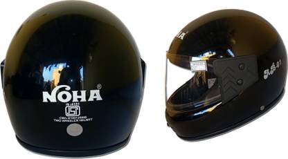 NOHA Full Face Helmet(HMTAB02) 6 Jali Normal White Visor (BLACK ) Motorbike Helmet