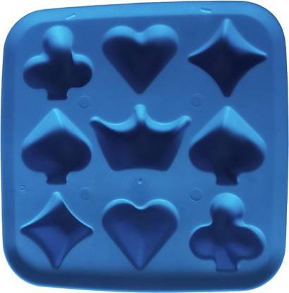 SM Exports Silicone Ice Cube Tray for Freezer, Flexible, Different shapes - Pack of 1 tray. Blue Silicone Ice Cube Tray