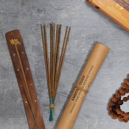Heritage Box India Amber And Oudh Incense stick with Amber and Oudh Aroma|Combo pack (19 Stick Set Of 1 )x2