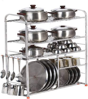 Daaduji Utensil Kitchen Rack Steel Creation / 5 Layer 30x32 Inch Kitchen Dish Rack / Kitchen Wall Mount Rack / Modern Kitchen Storage Rack / Kitchen Organizer Stand /