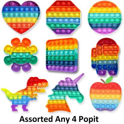 Curify Pop It Fidget Toy Set Anxiety Relief Toy (Send any 4 Pop up toys)