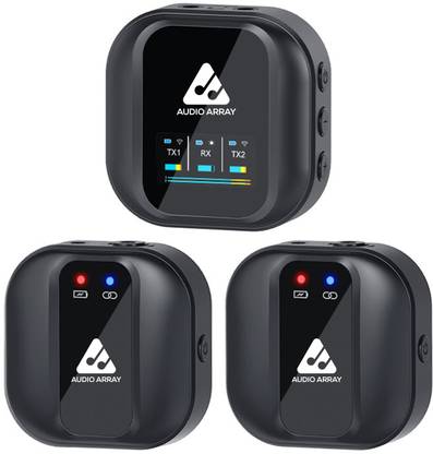 Audio Array Dual Wireless Mic, Upto 10hr Battery & 100m Range Microphone