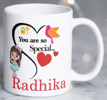 Rosemelt Special Radhika Name Design #GiftMug #BirthdayMug #Girls Name. Ceramic Coffee Mug