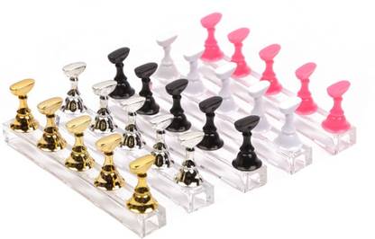 Gleevia Magnetic Nail Holder- 5 Tips Practice Display Stand for False Nails (Combo of 5)