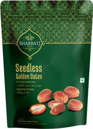 Sharbati SEEDLESS GOLDEN DATES 500G Wet Dates