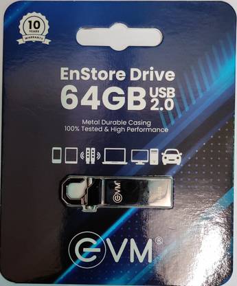 EVM ENSTORE 64 GB PEN DRIVE 64 GB Pen Drive Compatible with Desktop Computer, Gaming Console, Laptop, Tablet, Television USB 2.0 Metal Case