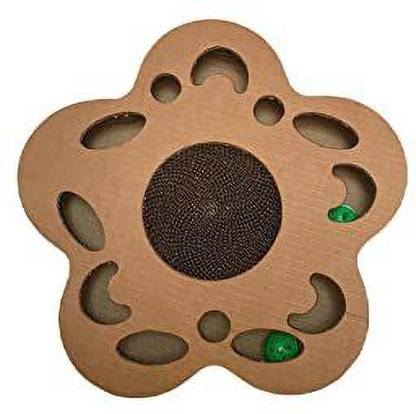 PSK PET MART Reversible Scratcher Cardboard with Catnip ,Recycle Corrugated (Star shape) Cat Pet Mat