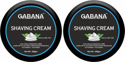 GABANA Shaving Cream For Men with Jojoba Oil For Soft & Smooth Shave Pack of 2 100 gms