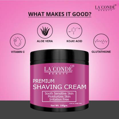 La'Conde Shaving Cream For Men with Jojoba Oil For Soft & Smooth Shave 100 gms