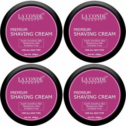La'Conde Shaving Cream For Men with Jojoba Oil For Soft & Smooth Shave Pack of 4 100 gms