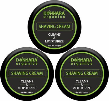 DONNARA organics Shaving Cream For Men with Jojoba Oil For Soft & Smooth Shave Pack of 3 100 gms