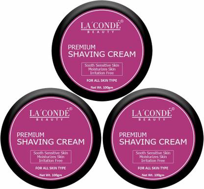 La'Conde Shaving Cream For Men with Jojoba Oil For Soft & Smooth Shave Pack of 3 100 gms