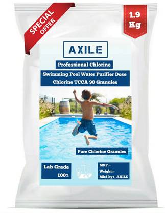 AXILE Swimming Pool Water Purifier Dose Chlorine TCCA 90 granules 1.9Kg Pack Stain Remover