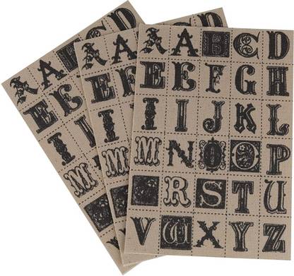 FRKB 17 cm Alphabet Cloth Stickers Set of 3pc Self Adhesive Sticker