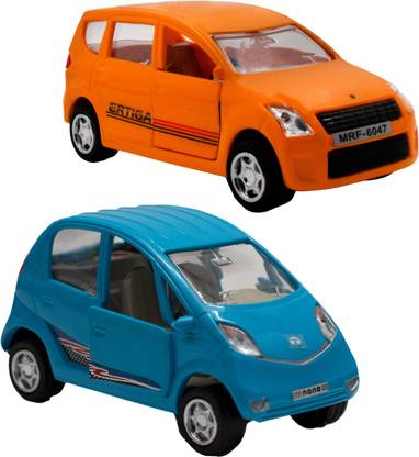 DEALbindaas Combo of Ertiga & Tata Nano Cars PullBack Die-Cast Door Opening Scaled Model Toy