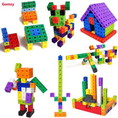 Gomzy Geometric Cut-Outs for Patterning Activities Math-Link Cubes Activity for Kids