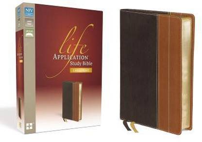 NIV, Life Application Study Bible, Second Edition, Large Print, Leathersoft, Brown/Tan
