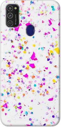 NDCOM Back Cover for Samsung Galaxy M21 Pink Blue Pattern Printed