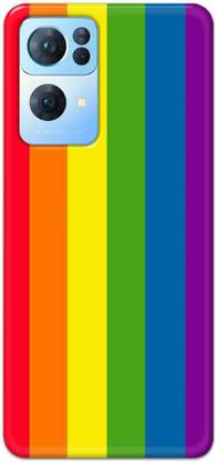 NDCOM Back Cover for Oppo Reno7 Pro 5G Stripes Rainbow Colors Printed