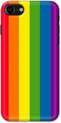 NDCOM Back Cover for iPhone 8 Stripes Rainbow Colors Printed