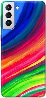 NDCOM Back Cover for Samsung Galaxy S22 5G Colourful Texture Rainbow Printed