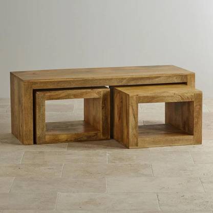 FURNISELAN Rosewood (Sheesham wood) Solid Wood Coffee Table With Two Stool Solid Wood Nesting Table