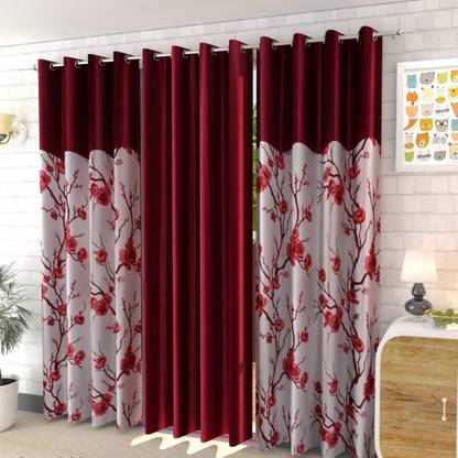 avi trendz 152 cm (5 ft) Polyester Semi Transparent Window Curtain (Pack Of 2)