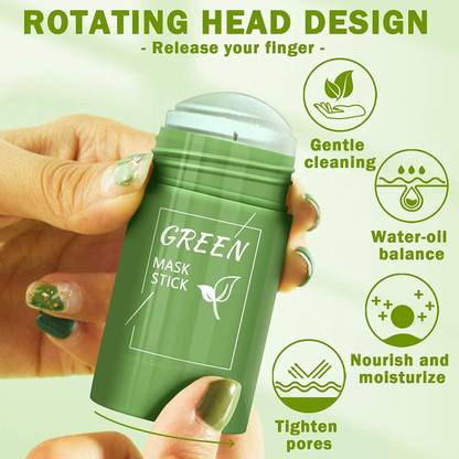 Yuency .Green Mask Stick,Green Tea Face Mask,Pore less Deep Cleanse Mask Stick