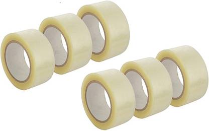 M J ENTERPRISES Strong Transparent Bopp Tape 2 Inch Width X 40 Meter Length Pack of 06 40 m Single Sided Tape