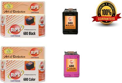 RPS 680 Black + 680 Color Black + Tri Color Combo Pack Ink Cartridge