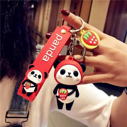 KYOP Cute 3D Red Panda Keychain With Charm Key Chain