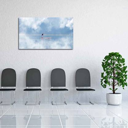 Artzfolio Guy Surfing Vacation Canvas Painting | MDF Wood Frame Digital Reprint 24.1 inch x 14 inch Painting