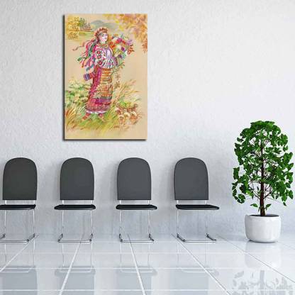 Artzfolio Easter Slavic Tradition Canvas Painting | MDF Wood Frame Digital Reprint 24.2 inch x 16 inch Painting