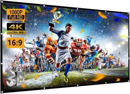 Savsol 50 Inch- 3.7Ft x 2.1Ft Anti-Creased, Foldable Anti-Light,16:9 4K Eyelet HG S+4 Projector Screen (Width 112 cm x 63.5 cm Height)