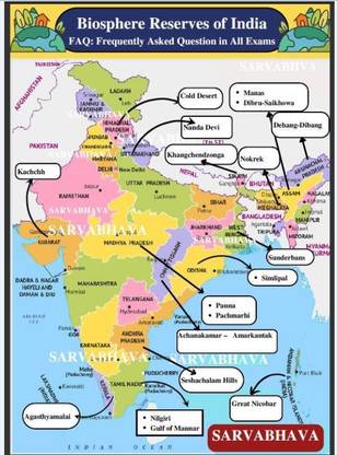 New
MAP : BIOSPHERE RESERVES OF INDIA.FREQUENTLY ASKED QUESTION TOPIC OF ENVIRONMENT IN ALL EXAMS