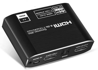microware HDMI 2.0b Converter with 7.1CH Atmos, Support HDCP 2.2, EDID at 4K@60Hz Media Streaming Device