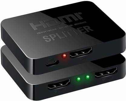 microware  TV-out Cable HDMI Splitter 1 in 2 Out, Amplifier for Full HD 1080P/ 3D/ 4K for Dual Monitors