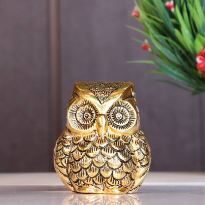 Koolwal craft Owl/Ullu statue For Table Decor Decorative Showpiece  -  8.5 cm
