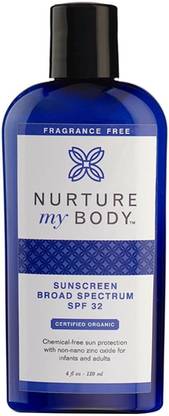 Nurture My Body Sunscreen - SPF 32 PA+++ Organic Sunscreen Spf 32 All Natural And Fragrance Free