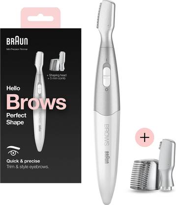 Braun FG1106 Eyebrow Mini Precision Trimmer,Brow Trimming, Styling & Shaping for Women Trimmer 120 min  Runtime 4 Length Settings