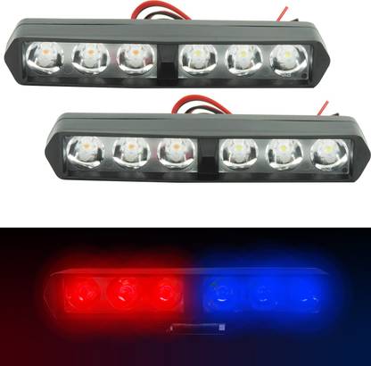 Otoroys 6 led police light blink pack of 2 good quality styles light Fog Lamp Car, Motorbike LED (12 V, 10 W)