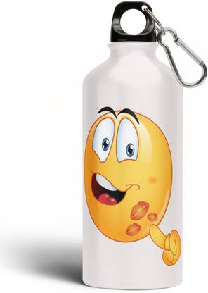 Nirmuk Emojis Printed Aluminium Sipper Bottle,Emoji Bottle, Bottle Emojis 22 600 ml