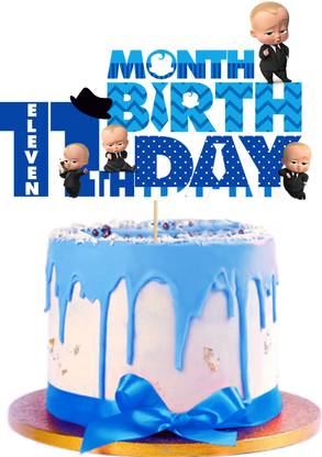 ZYOZI Boss Baby 11th Month Birthday Cake Topper,Boss Baby Cake Decoration for Boy Cake Topper