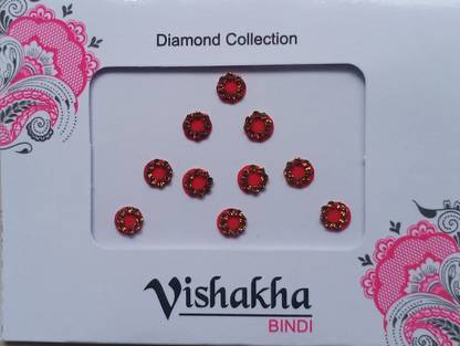 VISHAKHA Red stone bindi Women Red Bindis