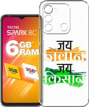 HANIRY Back Cover for Tecno Spark 8C / KG5k back cover / JAI JAWAN JAI KISAAN / Designer / PNG_72