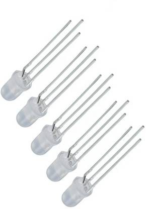 INVENTO 5 mm 3pin 3V RG Bi-Colors Common Cathode LED Diodes Diffused Lights 5 Pieces Automotive Electronic Hobby Kit