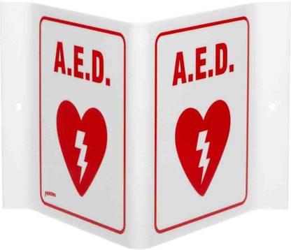 SRG INFOTECH V-Shape A.E.D. Night glow Illumination sign board Emergency Sign