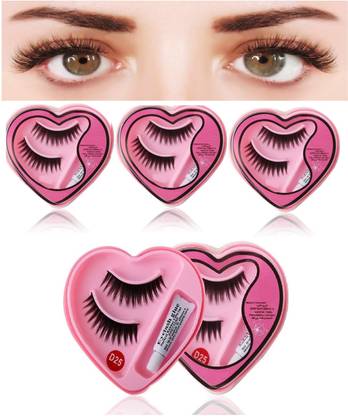 THTC False Eyelashes Synthetic Fiber Material Fake Eyelashes pack of 5