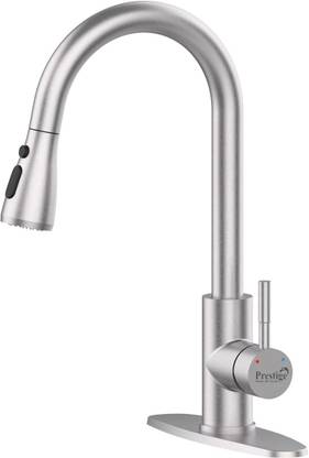 Prestige Single Lever Sink Mixer with Dual Flow Pull-Down Sprayer, Nickel Finish, Zinc, Mixer Faucet