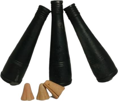 Divine Bazaar Handmade Chillum (pack of 3 chillum & 3 Gitti) Earthenware Outside Fitting Hookah Mouth Tip